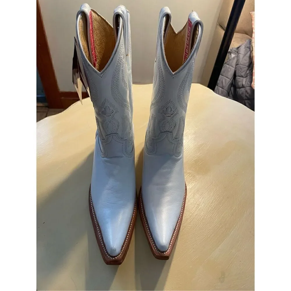 Potrero White Western Boots